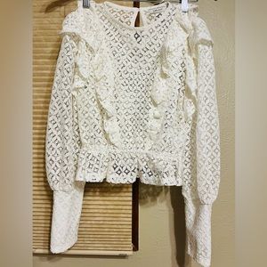 Vera and Lucy Peek-a-boo White Blouse